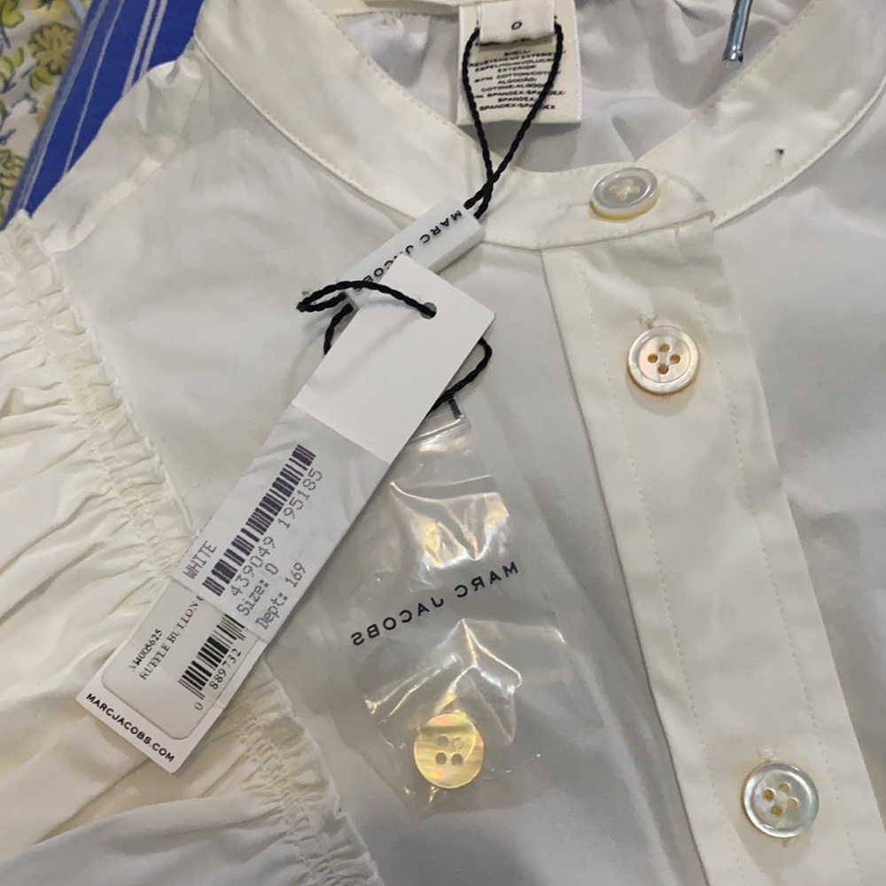 Marc Jacobs Stretch Poplin Ruffle Blouse - Picture 3 of 6